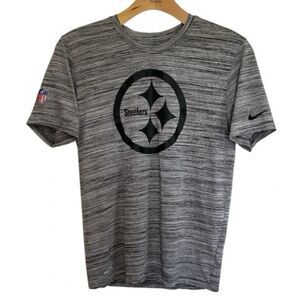 Pittsburgh Steelers Nike Dri-Fit Adult T-Shirt Size Med NFL On Field Gray
